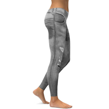 Realistische Graue Jeans-Leggings P866