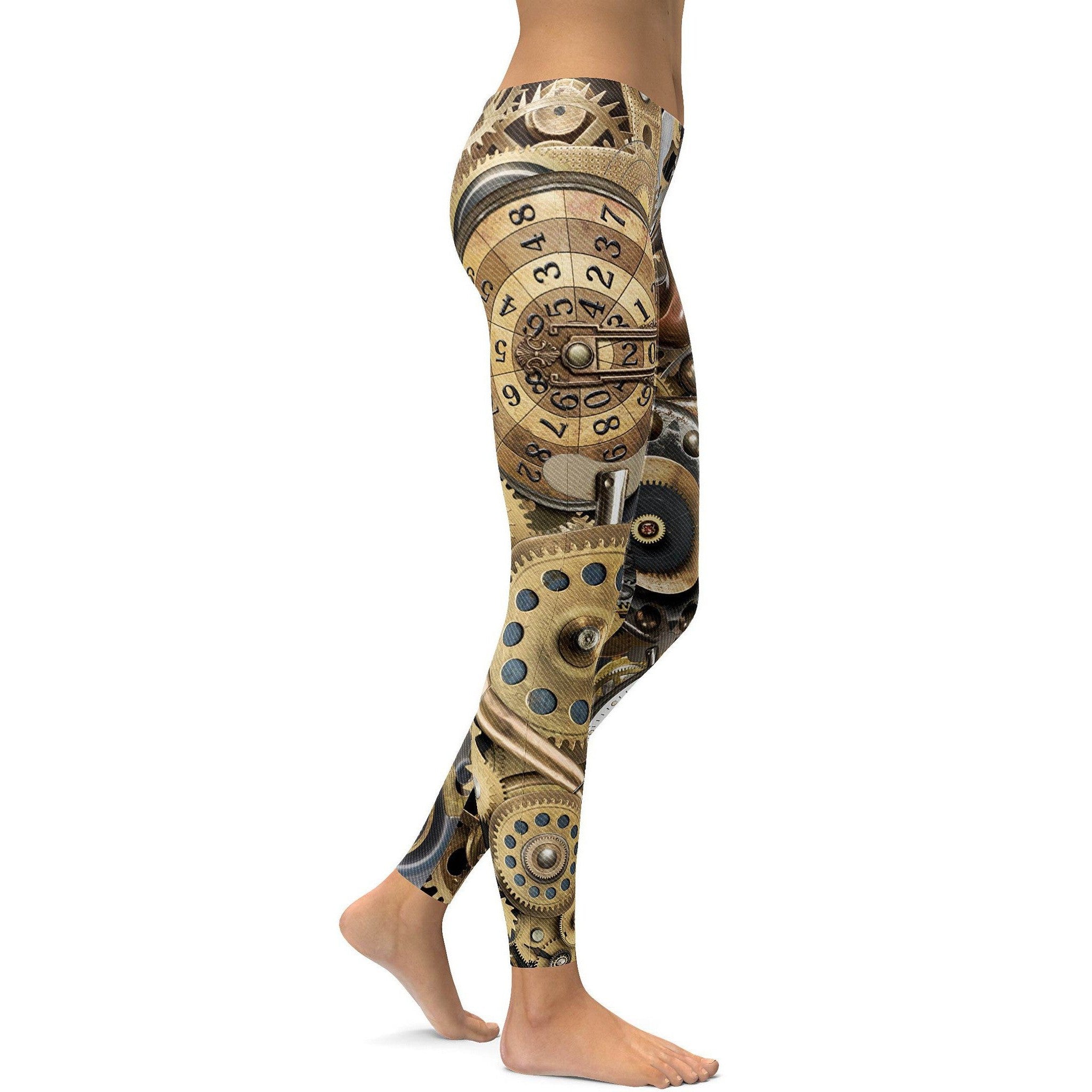 Goldene Steampunk Leggings V882