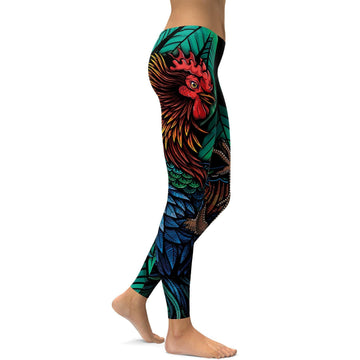 Bunte Hähnchen Leggings L159