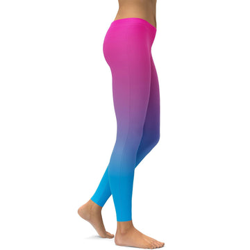 Ombre Pink zu Blau Leggings Y164