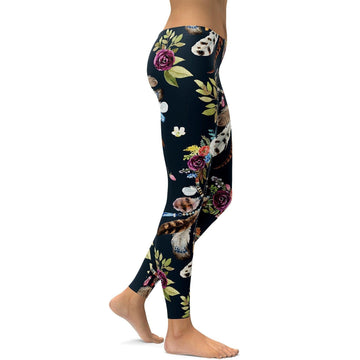 Boho Traumfänger und Blumen Leggings I063