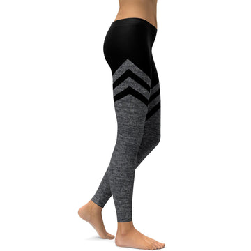 Faux Heathered & Schwarze Leggings mit Strumpf-Design N380