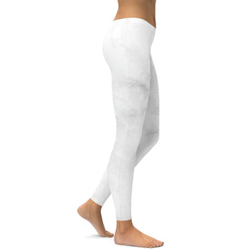 Weiße Marmor Leggings H408