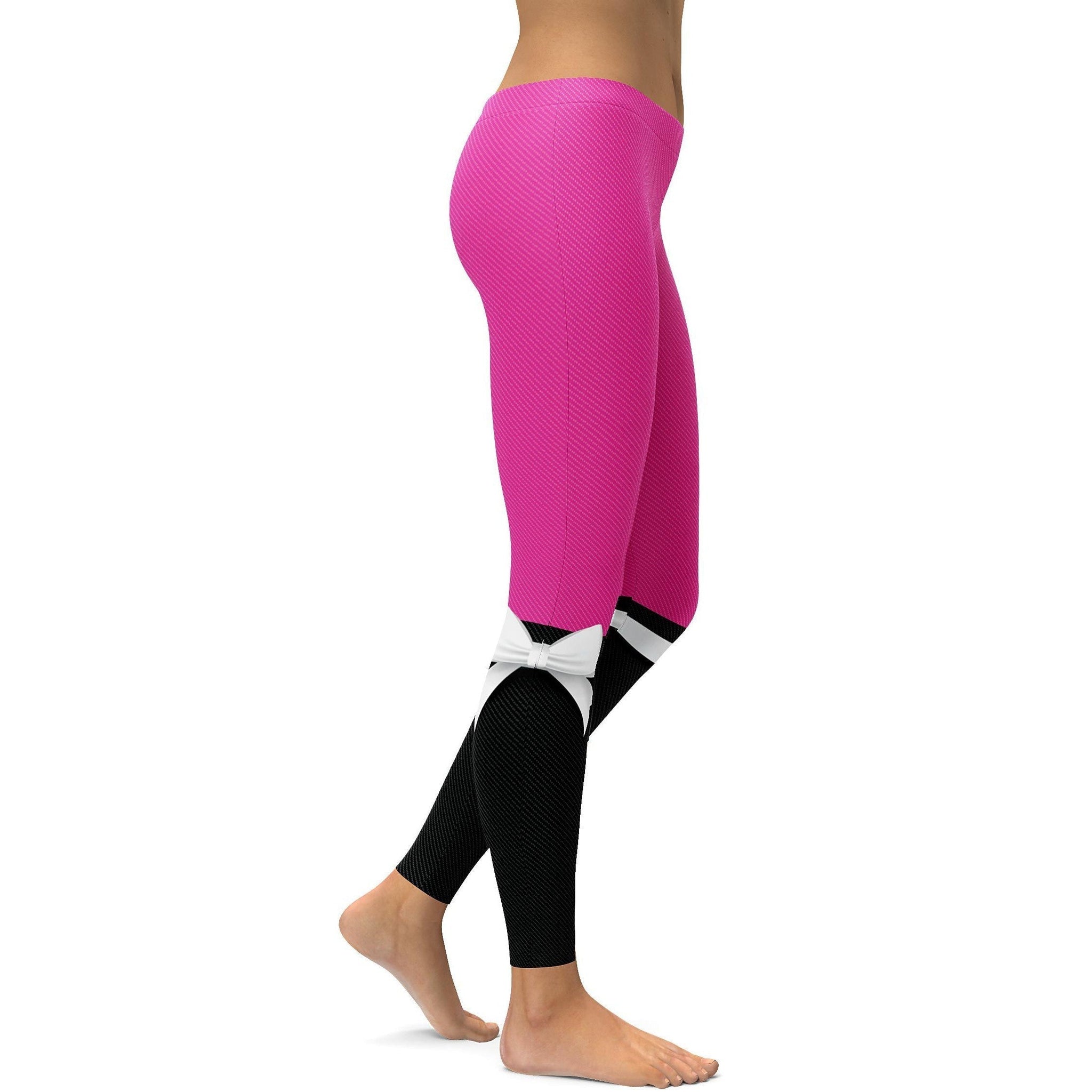 Rosa zu Schwarz Bogen Leggings U594