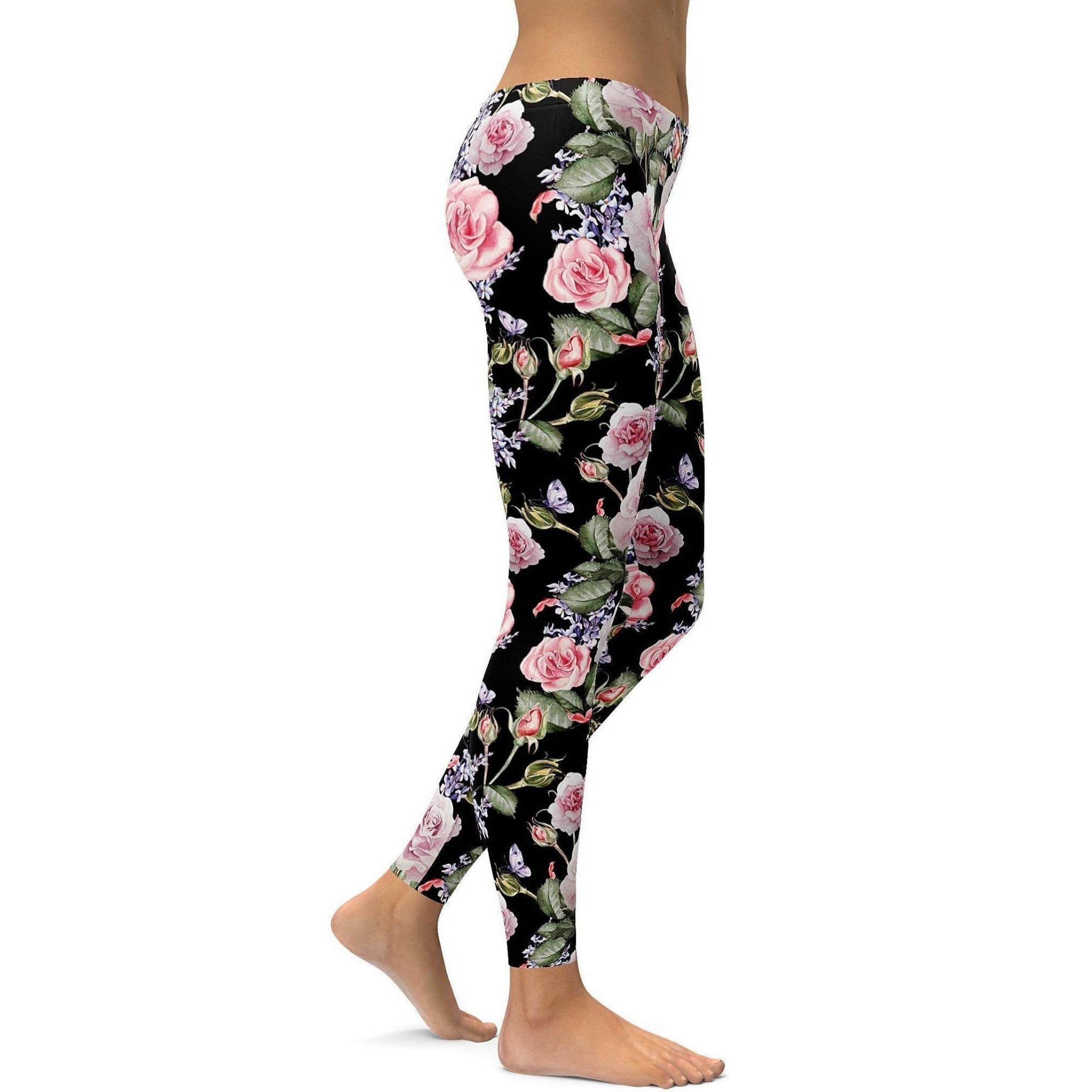 Wasserfarben-Rosen & Lavendel Leggings T910