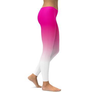 Ombre Pink zu Weiß Leggings X148