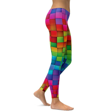 Regenbogenblock Leggings C895