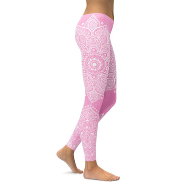 Sanfte Rosa Mandala Leggings W735