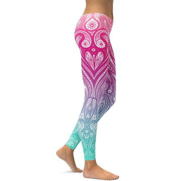 Helle Ornament-Muster Leggings I480