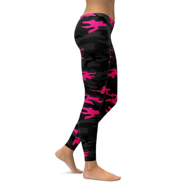Dunkelrosa Camouflage Leggings A951