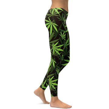 Weed Leggings auf Deutsch: "Cannabis Leggings" Z723