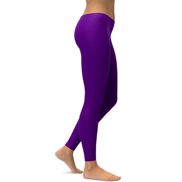 Einfache Dunkelviolette Leggings S099