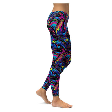 Psychedelische Neonfarben Leggings P972
