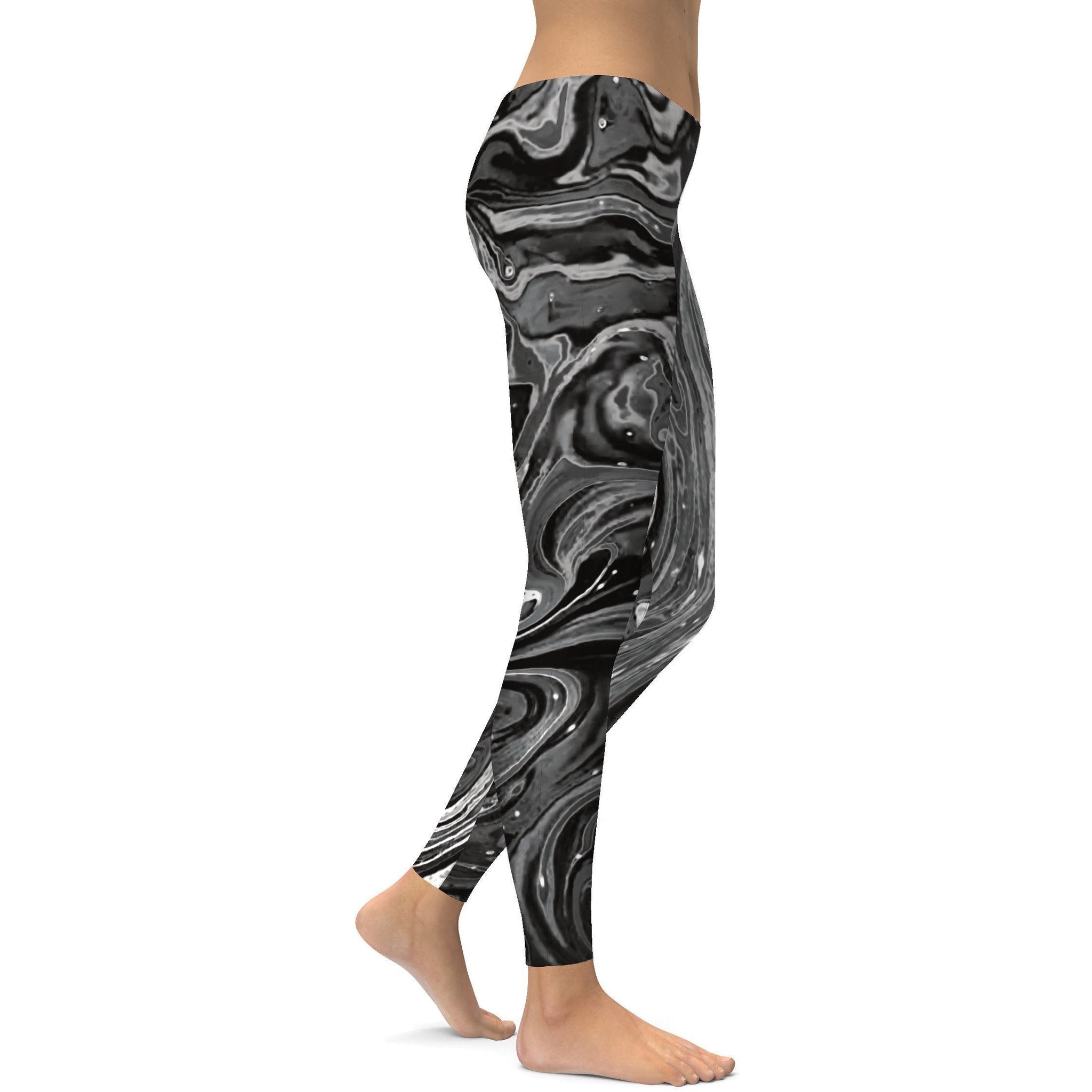 Graue Wirbel-Leggings C460