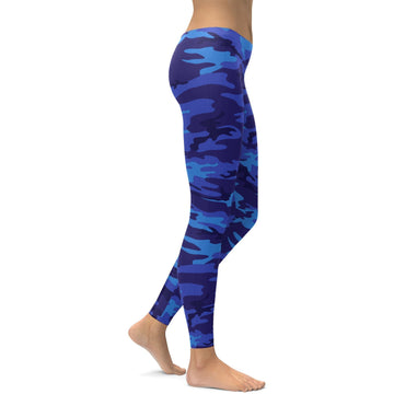 Blaue Camouflage Leggings K668