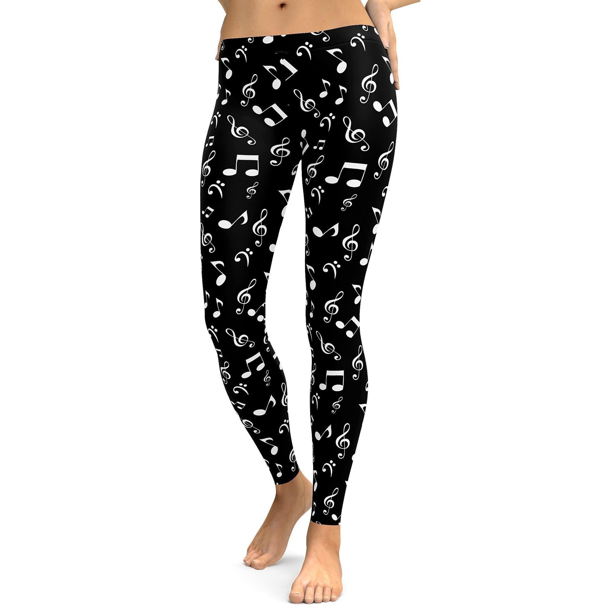 Musiknoten Schwarze Leggings G622