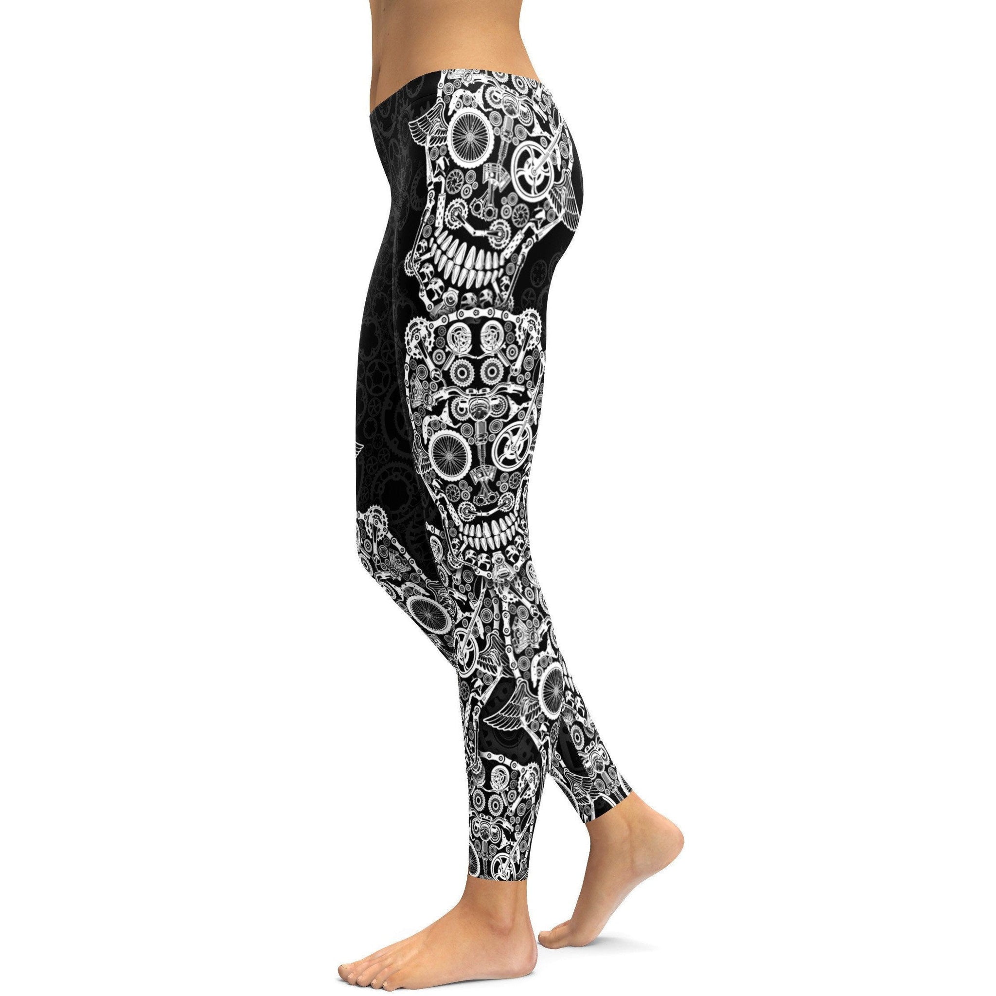 Biker Schädel Leggings B781