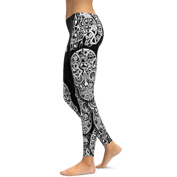Fahrrad Schädel Leggings C276
