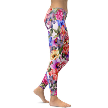 Bunte Blumen Leggings Q808