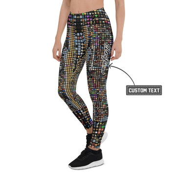 Personalisierte Damen Sportleggings Emoji Muster Bunt Fitness Leggings Yoga Hose Icon Design I049 - XL