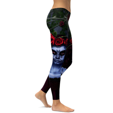 Dunkle Zuckerschädel Leggings K436