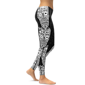 Vegane Totenkopf Leggings R319