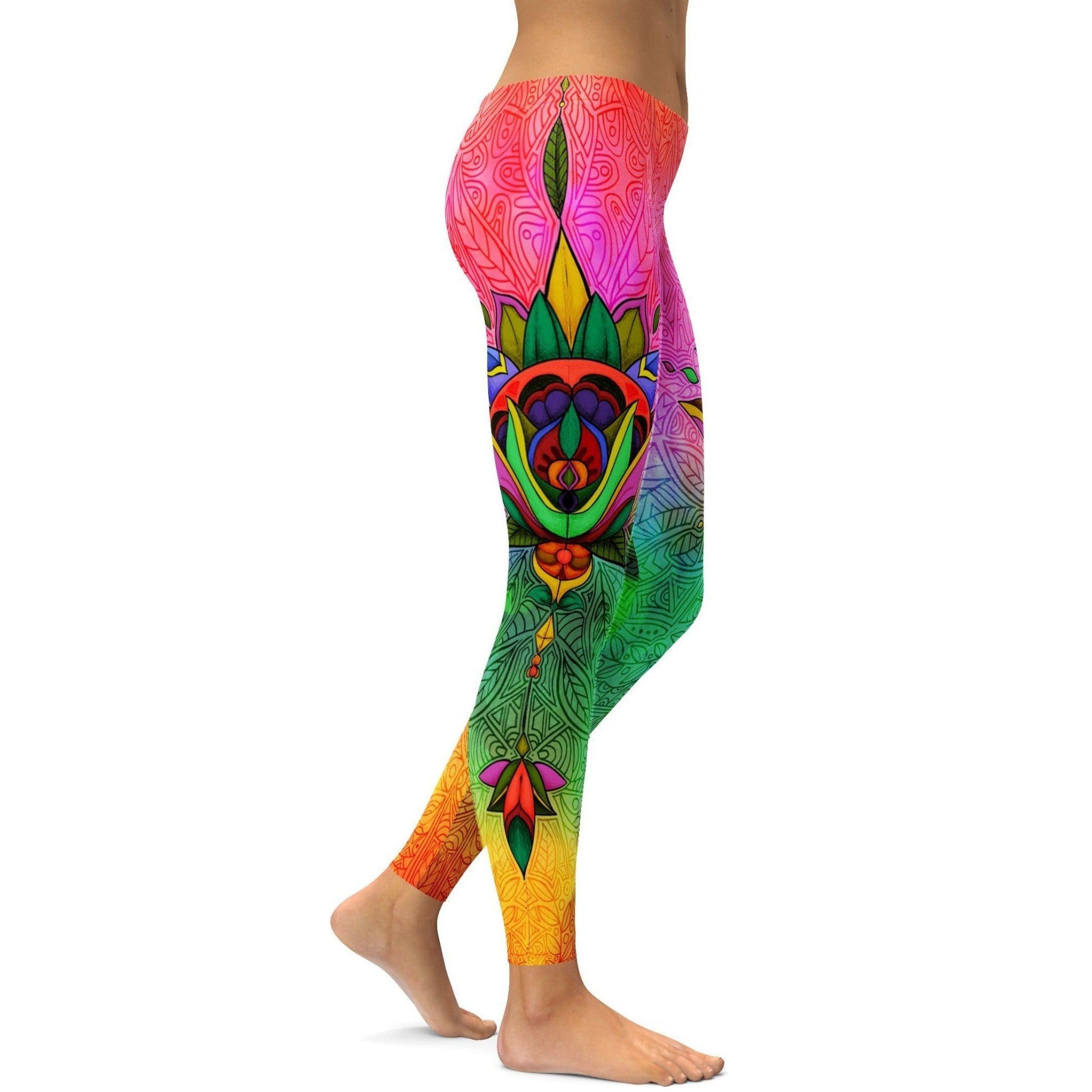 Bunte Ornamental Leggings A801