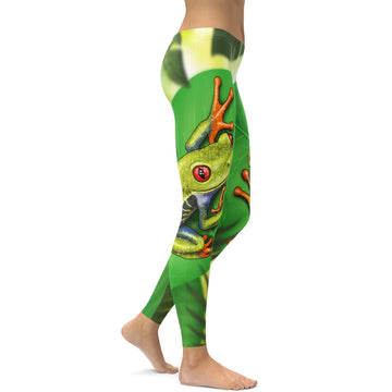 Grüne Baumfrosch Leggings F151