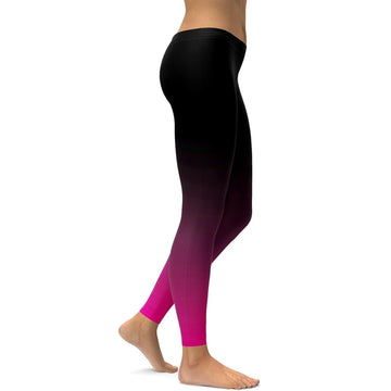Ombre Schwarze zu Pink Leggings G395