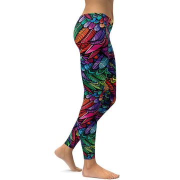 Bunte Feder-Leggings R149