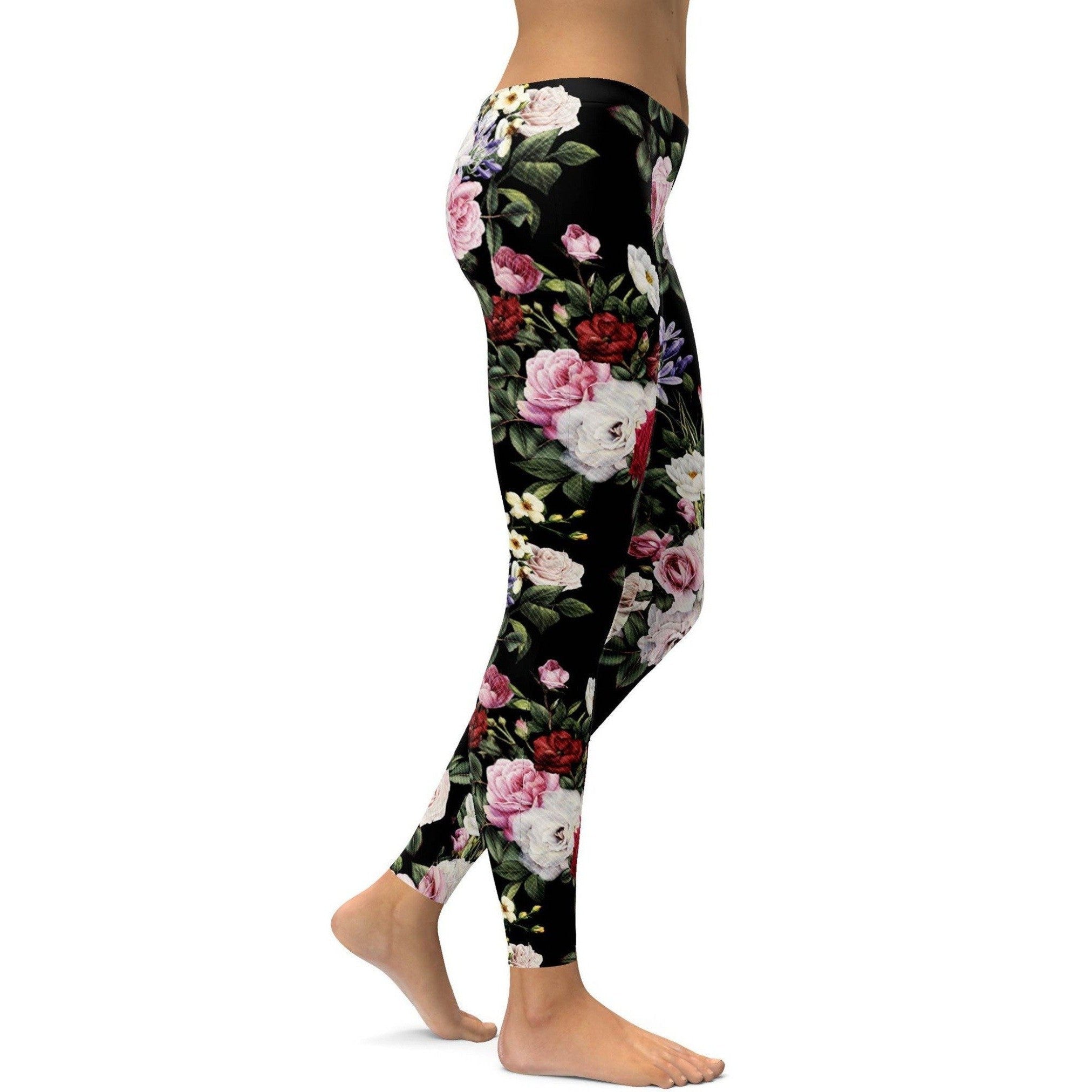 Bunte Rosen Leggings B005