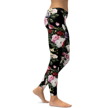 Bunte Rosen Leggings B005