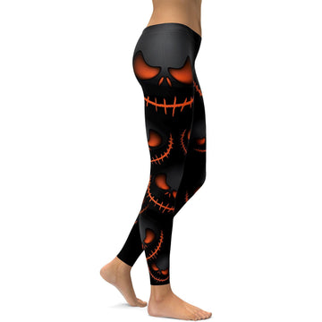 Halloween Böse Kürbisgrin Leggings W940