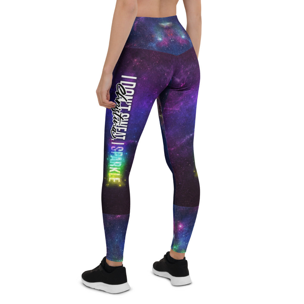 Personalisierte Damen Sportleggings Galaxy Print Weltraum Design Blau Lila Fitness Leggings F438