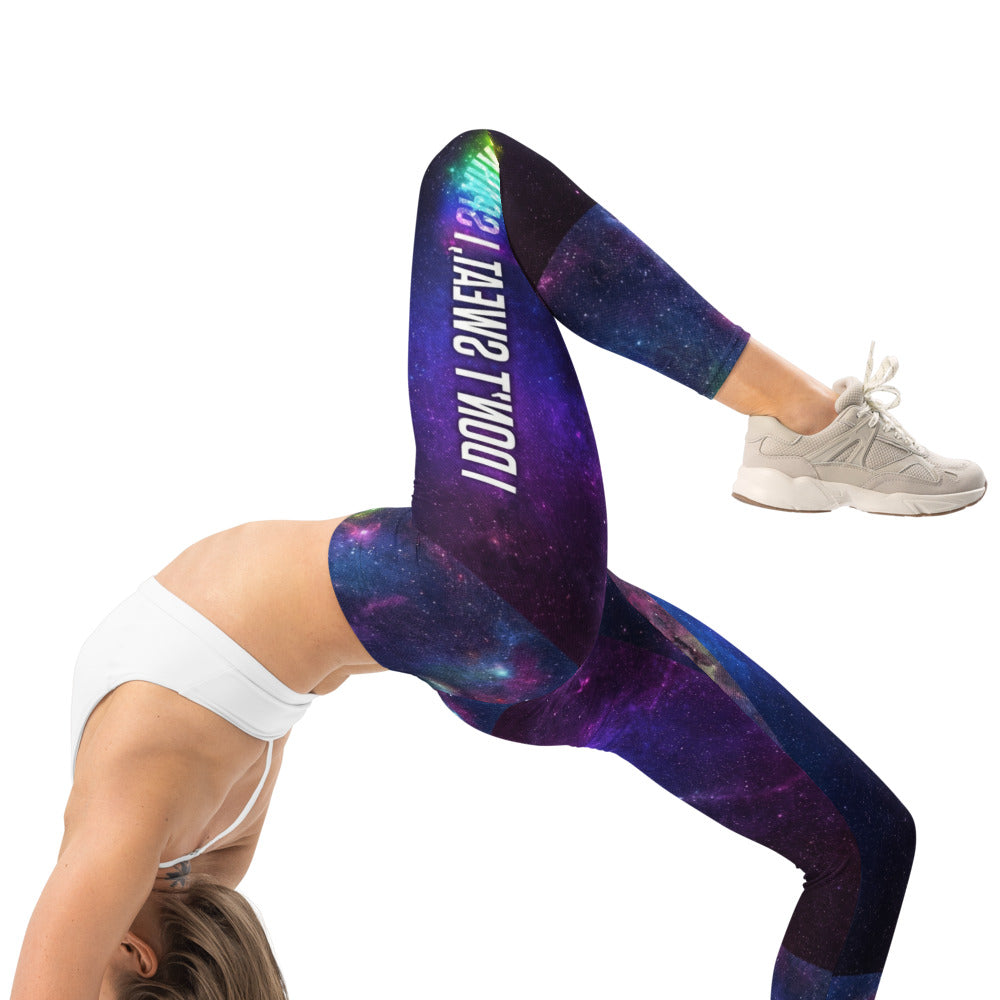 Personalisierte Damen Sportleggings Galaxy Print Weltraum Design Blau Lila Fitness Leggings F438