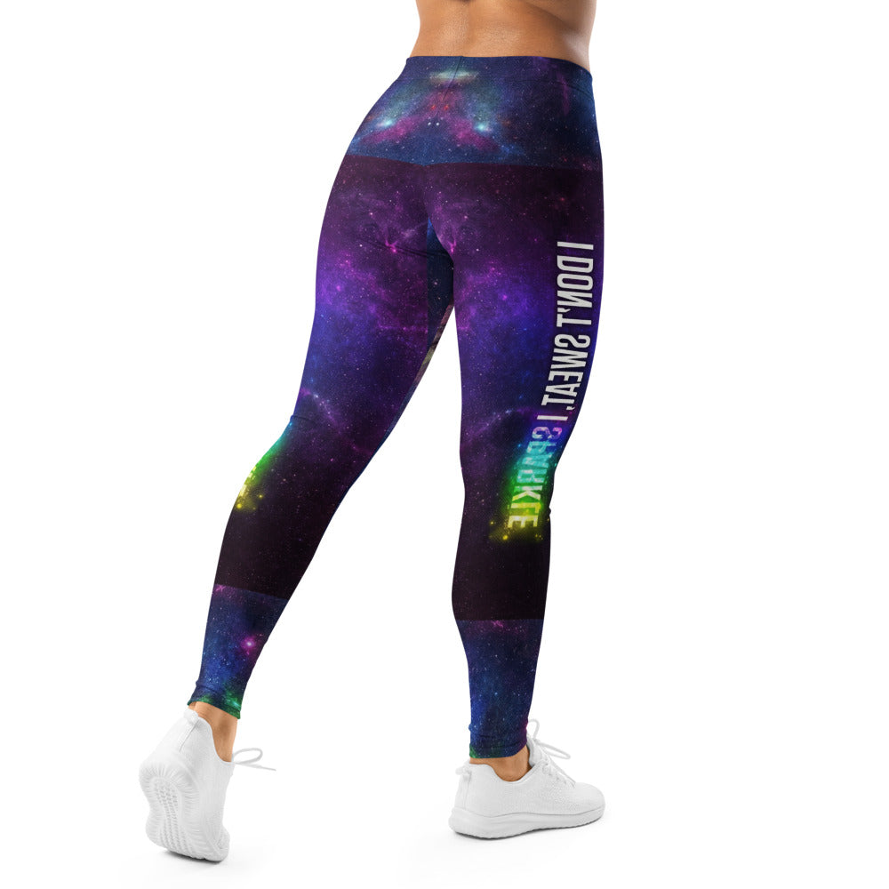 Personalisierte Damen Sportleggings Galaxy Print Weltraum Design Blau Lila Fitness Leggings F438