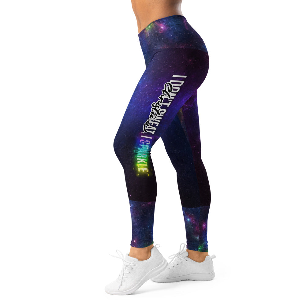 Personalisierte Damen Sportleggings Galaxy Print Weltraum Design Blau Lila Fitness Leggings F438