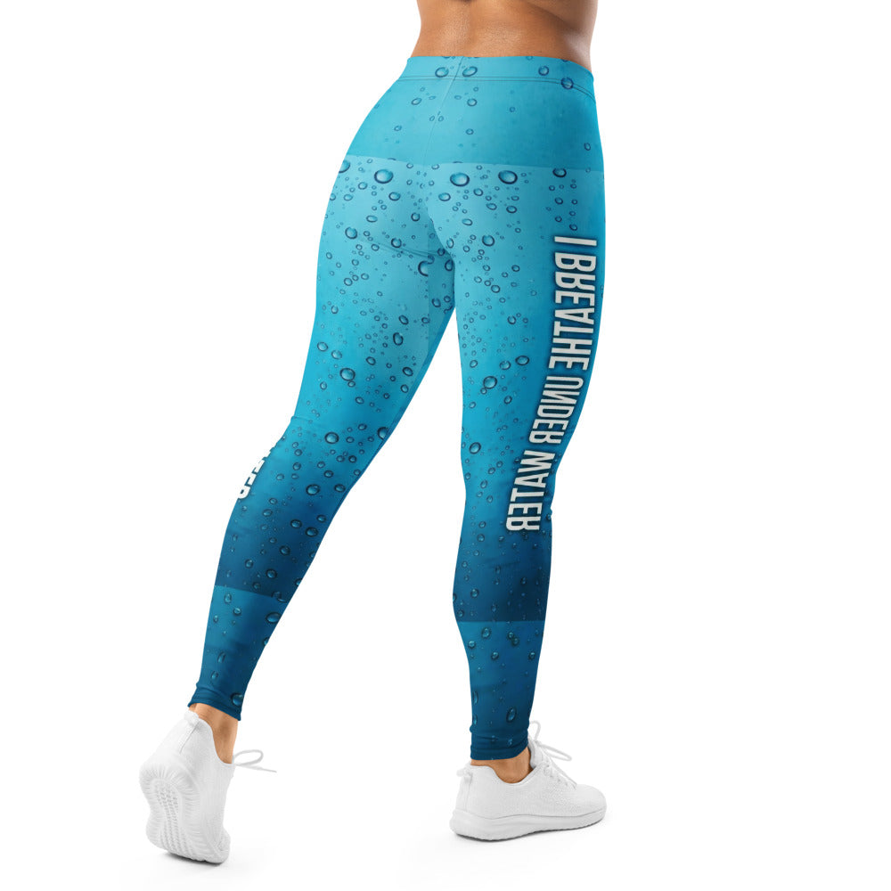 Personalisierte Damen Sportleggings Wassertropfen Design Blau Fitness Yoga Leggings U754