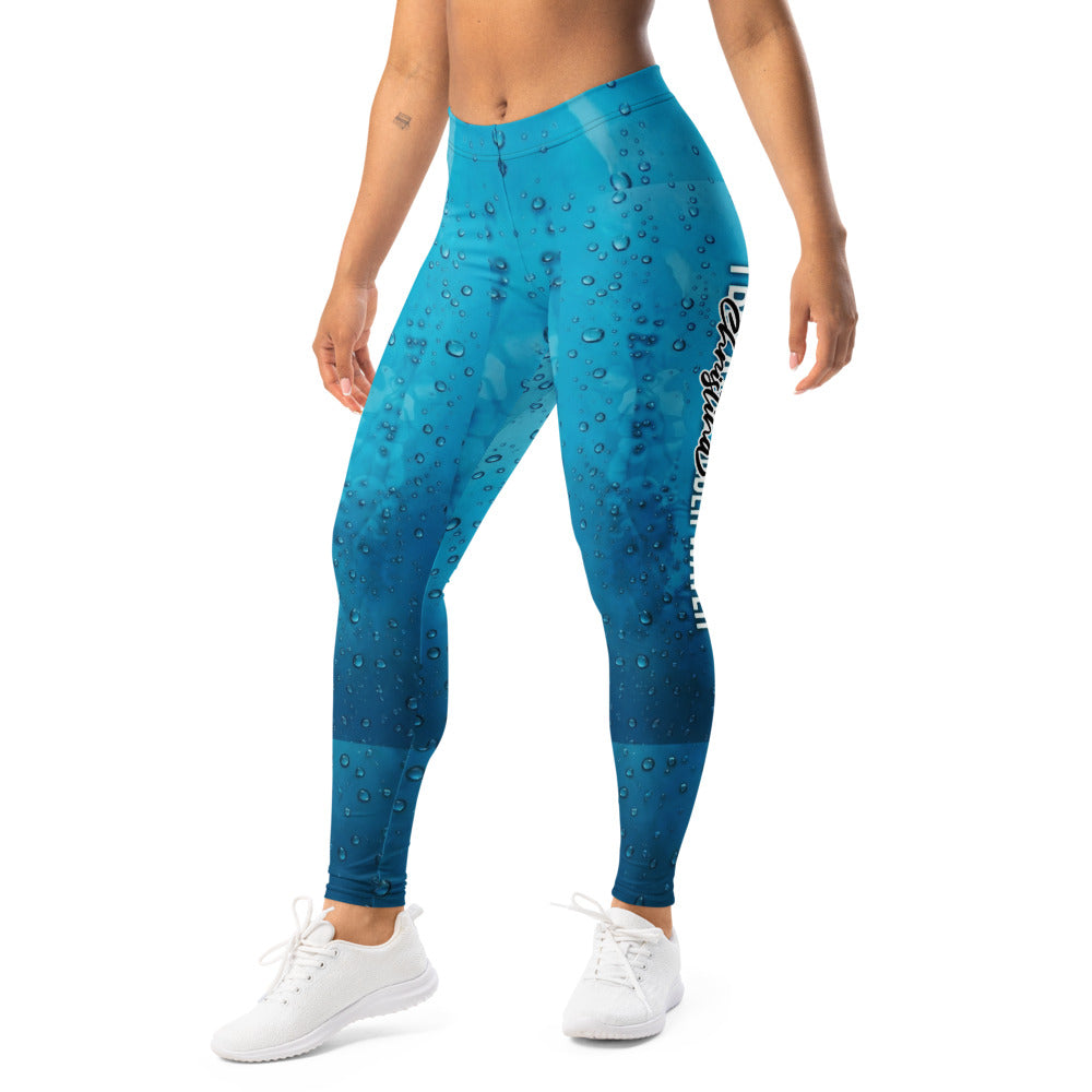 Personalisierte Damen Sportleggings Wassertropfen Design Blau Fitness Yoga Leggings U754