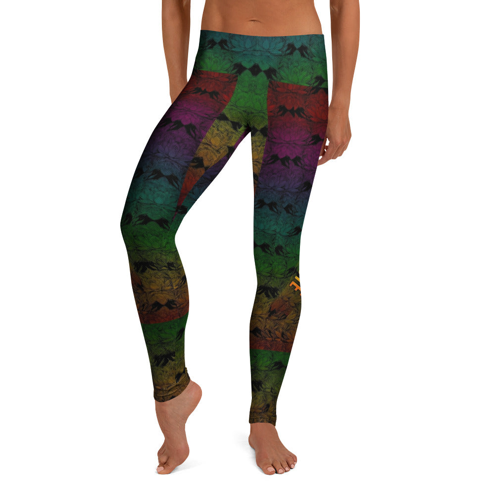 Personalisierte Damen Sportleggings Mandala Design Mehrfarbig Fitness Yoga Leggings I582