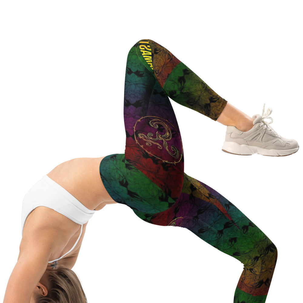 Personalisierte Damen Sportleggings Mandala Design Mehrfarbig Fitness Yoga Leggings I582