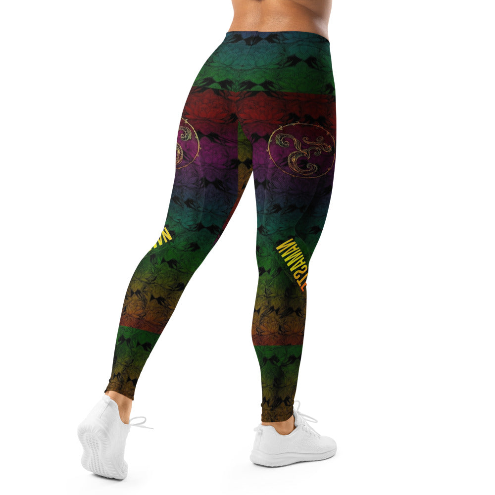 Personalisierte Damen Sportleggings Mandala Design Mehrfarbig Fitness Yoga Leggings I582