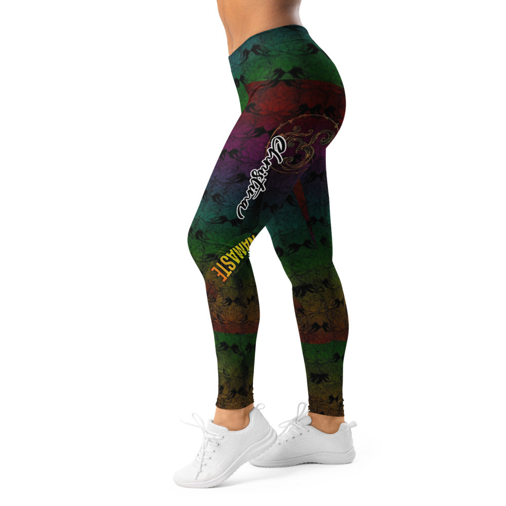 Personalisierte Damen Sportleggings Mandala Design Mehrfarbig Fitness Yoga Leggings I582