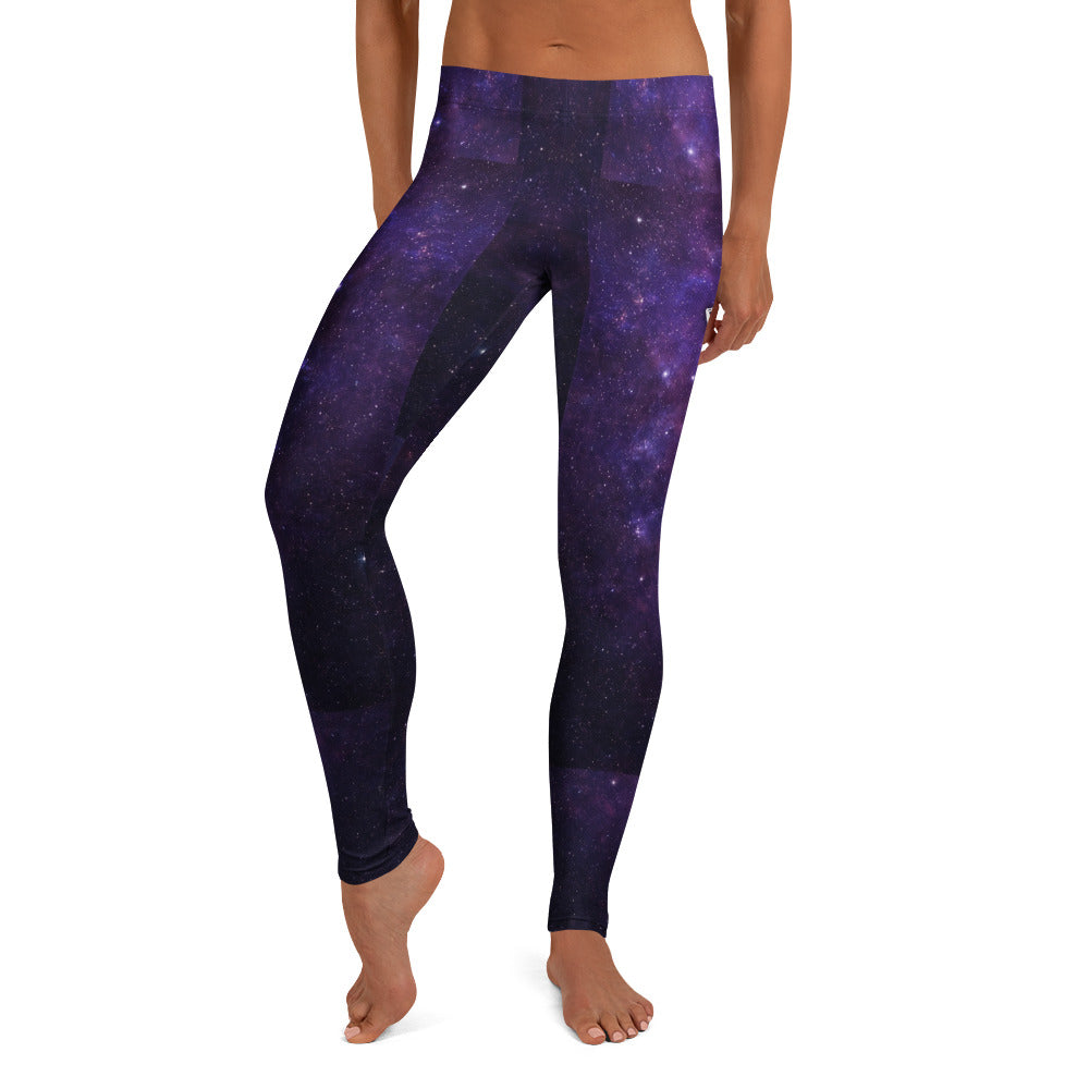 Personalisierte Damen Sportleggings Galaxie Design Lila Schwarz Fitness Leggings Weltraum Print Yoga Hose C351