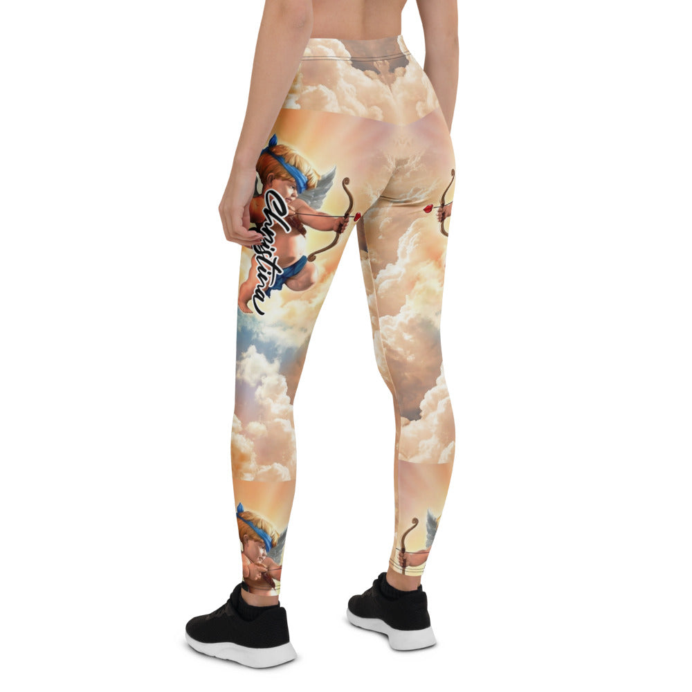 Personalisierte Damen Sportleggings Engel & Wolken Design Renaissance Print Fitness Yoga Leggings M806