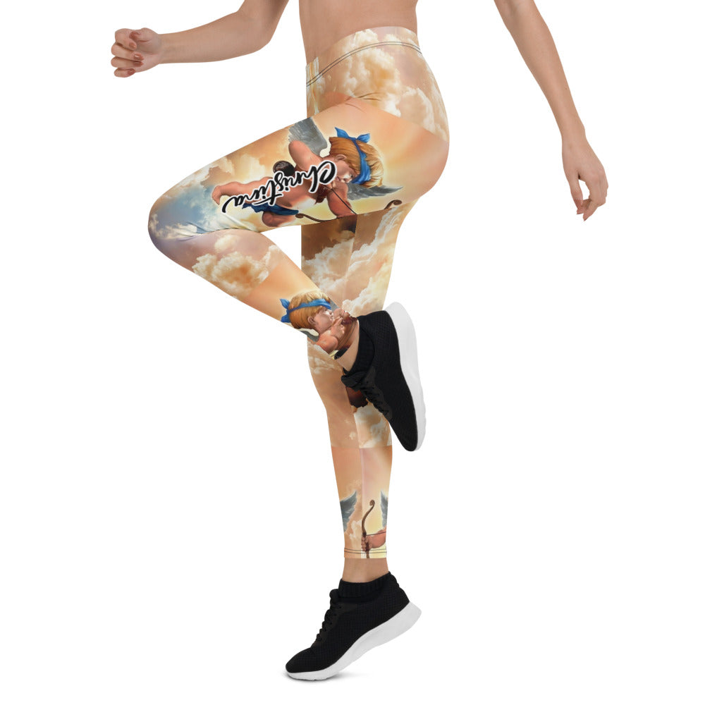 Personalisierte Damen Sportleggings Engel & Wolken Design Renaissance Print Fitness Yoga Leggings M806