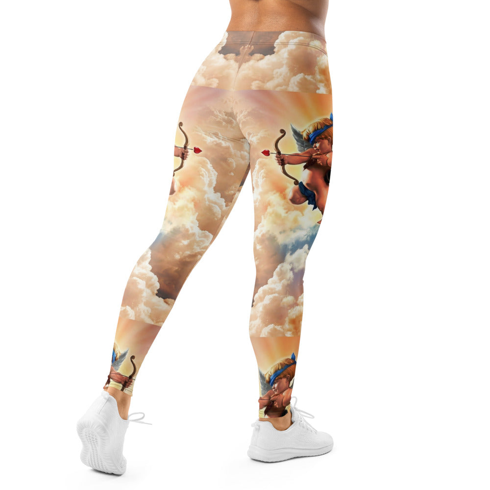Personalisierte Damen Sportleggings Engel & Wolken Design Renaissance Print Fitness Yoga Leggings M806