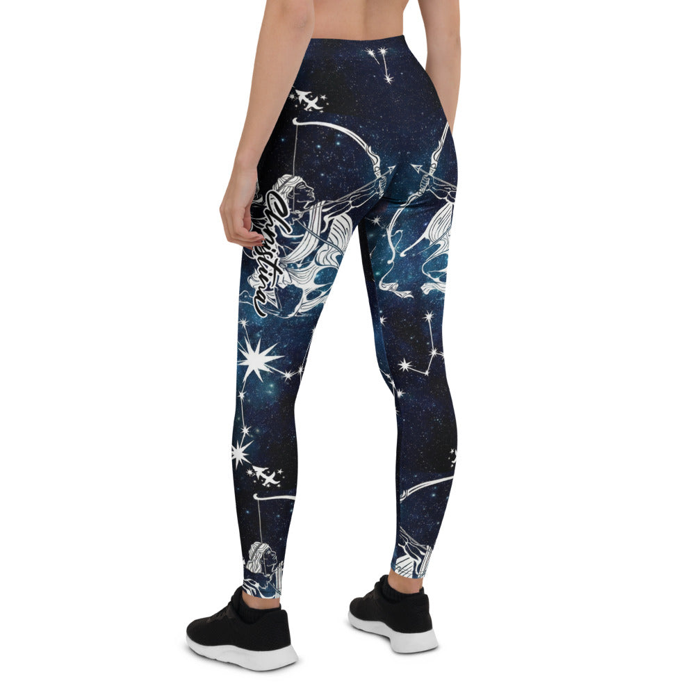 Personalisierte Damen Sportleggings Galaxie & Sternbilder Design Dunkelblau Fitness Yoga Leggings F607