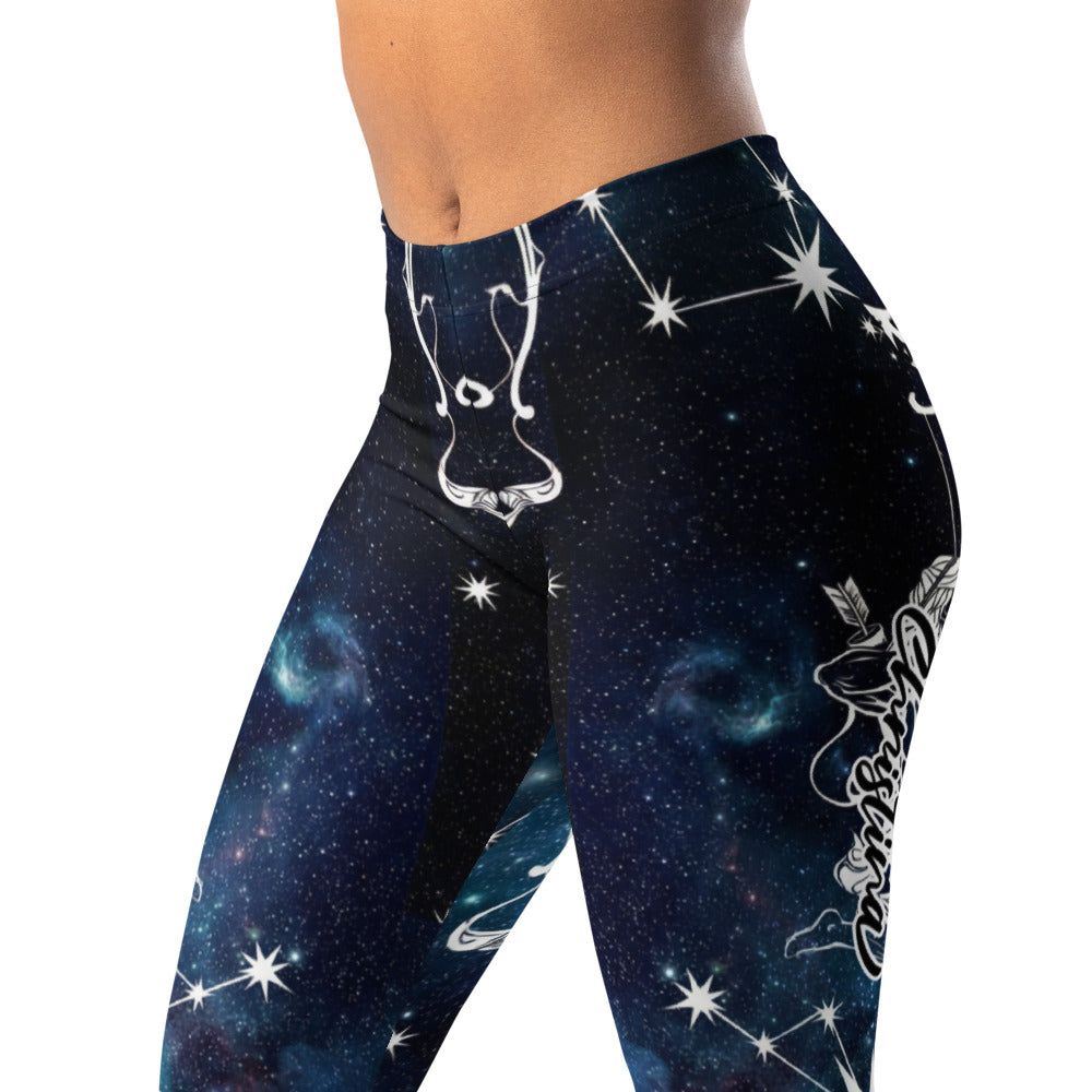 Personalisierte Damen Sportleggings Galaxie & Sternbilder Design Dunkelblau Fitness Yoga Leggings F607