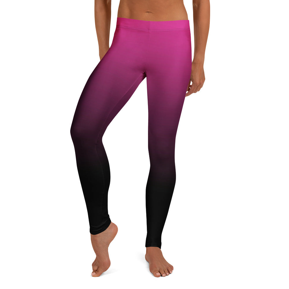 Personalisierte Damen Sportleggings Farbverlauf Pink Schwarz Fitness Leggings Yoga Hose Ombre O543